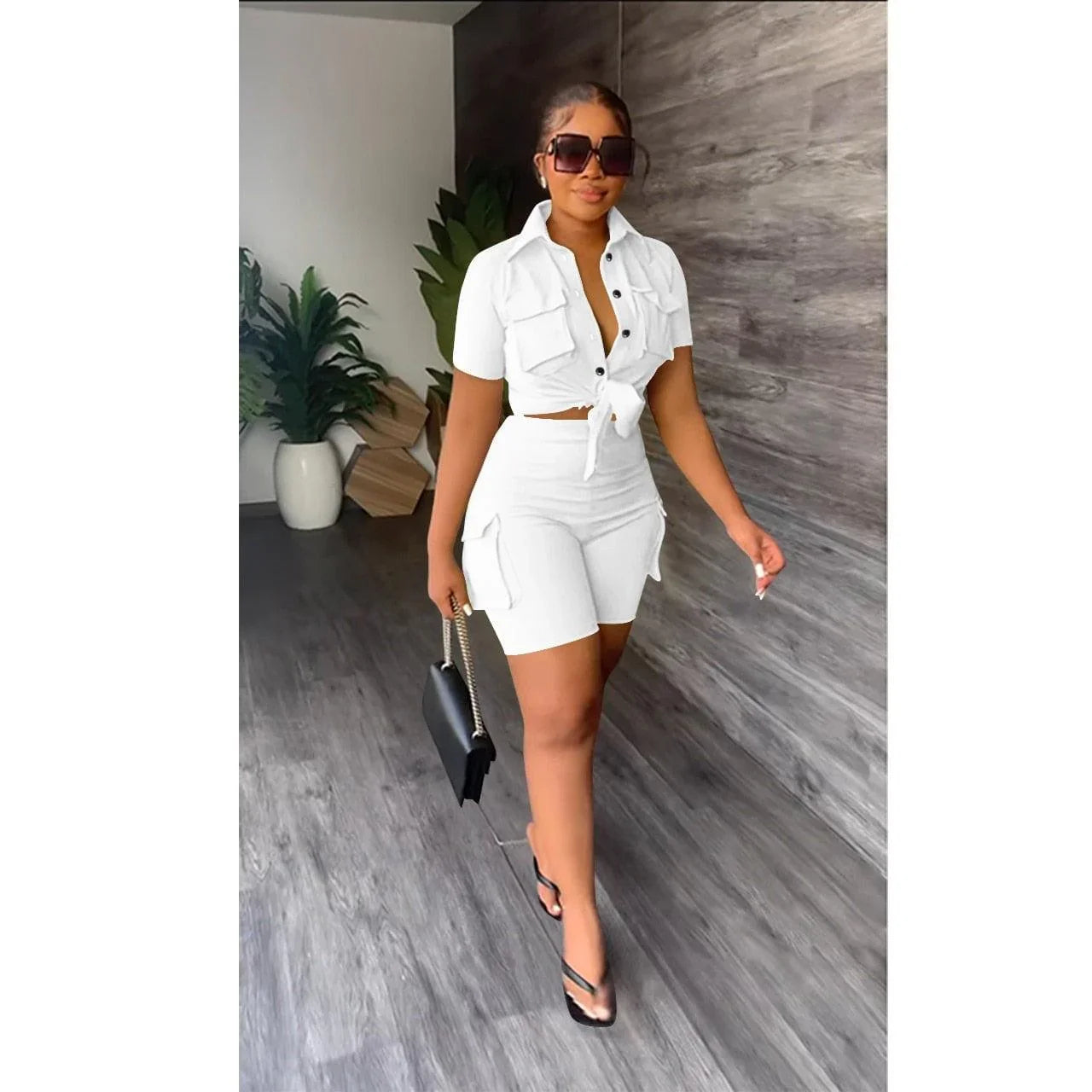 Martina Women Sets Sleeve Pocket Front and Pocket - Vestir en Moda