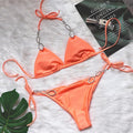 Maya Diamond Bikini Halter Solid Bathing Suits Lady Beachwear - Vestir en Moda