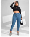 Melanie Plus Size Full Length High Waist Stretchy Pencil Curve Jeans - Vestir en Moda