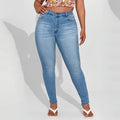 Melanie Plus Size Full Length High Waist Stretchy Pencil Curve Jeans - Vestir en Moda