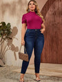 Melanie Plus Size Full Length High Waist Stretchy Pencil Curve Jeans - Vestir en Moda