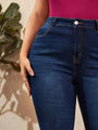 Melanie Plus Size Full Length High Waist Stretchy Pencil Curve Jeans - Vestir en Moda