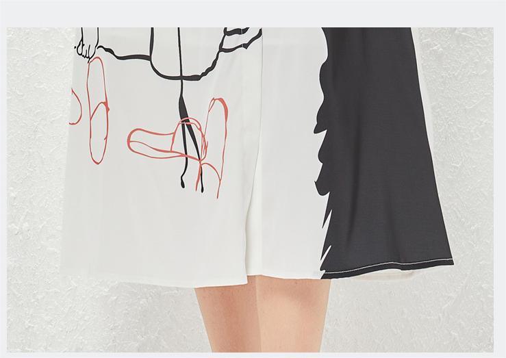 Melissa With Printed Lapel Slim Single Breasted Shirt Dresses - Vestir en Moda