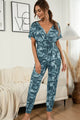Merina Surplice Neck Tied Short Sleeve Jumpsuits - Vestir en Moda
