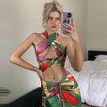 Mia Clothing Tied Drawstring Printing Two Piece Sets - Vestir en Moda