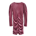 Mia Collar Pink Velvet Slim Pleated Long Sleeve Dress Women - Vestir en Moda
