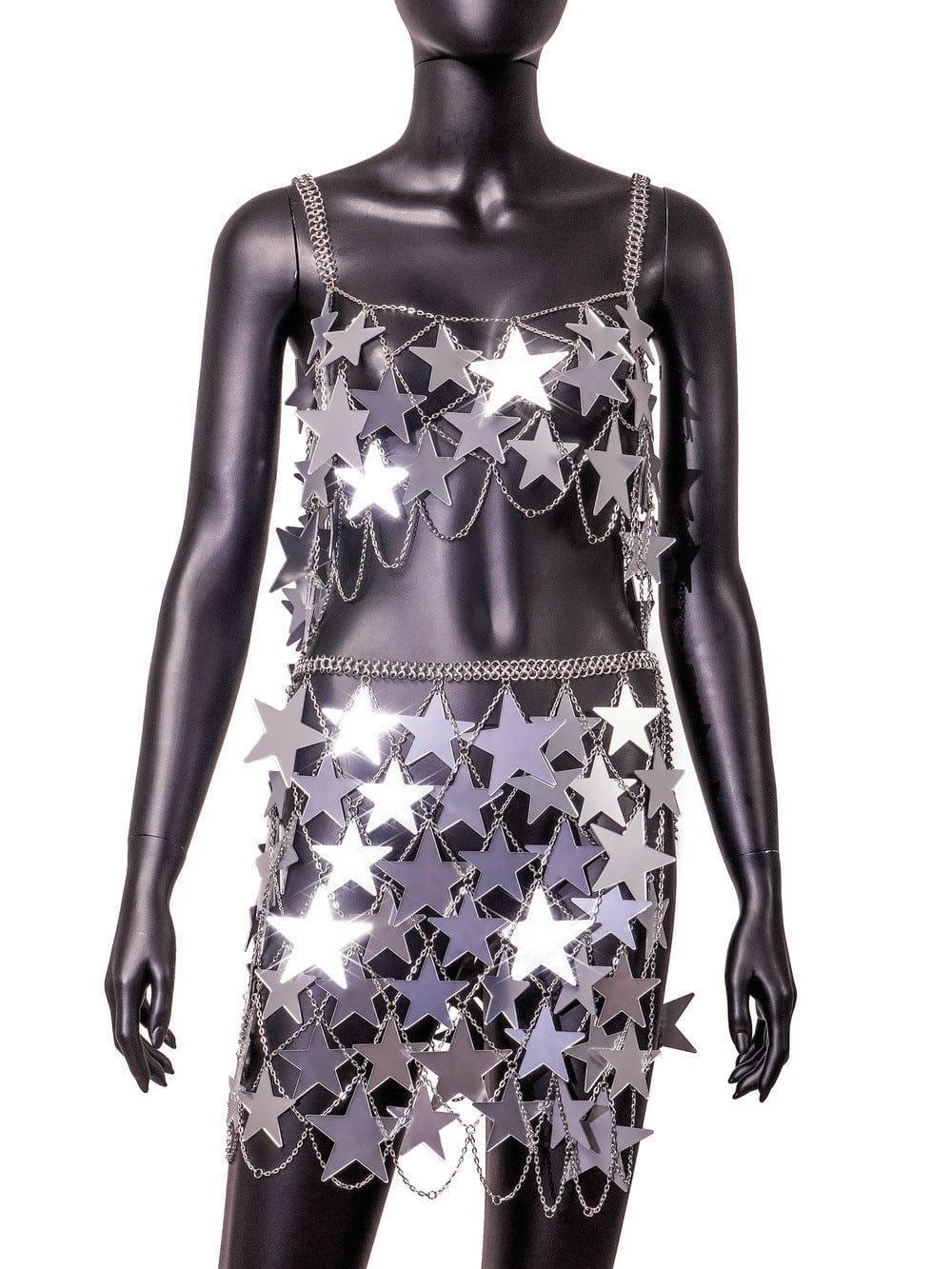 Mia Cutout Shiny Five Pointed Star Embellished two pieces Set - Vestir en Moda
