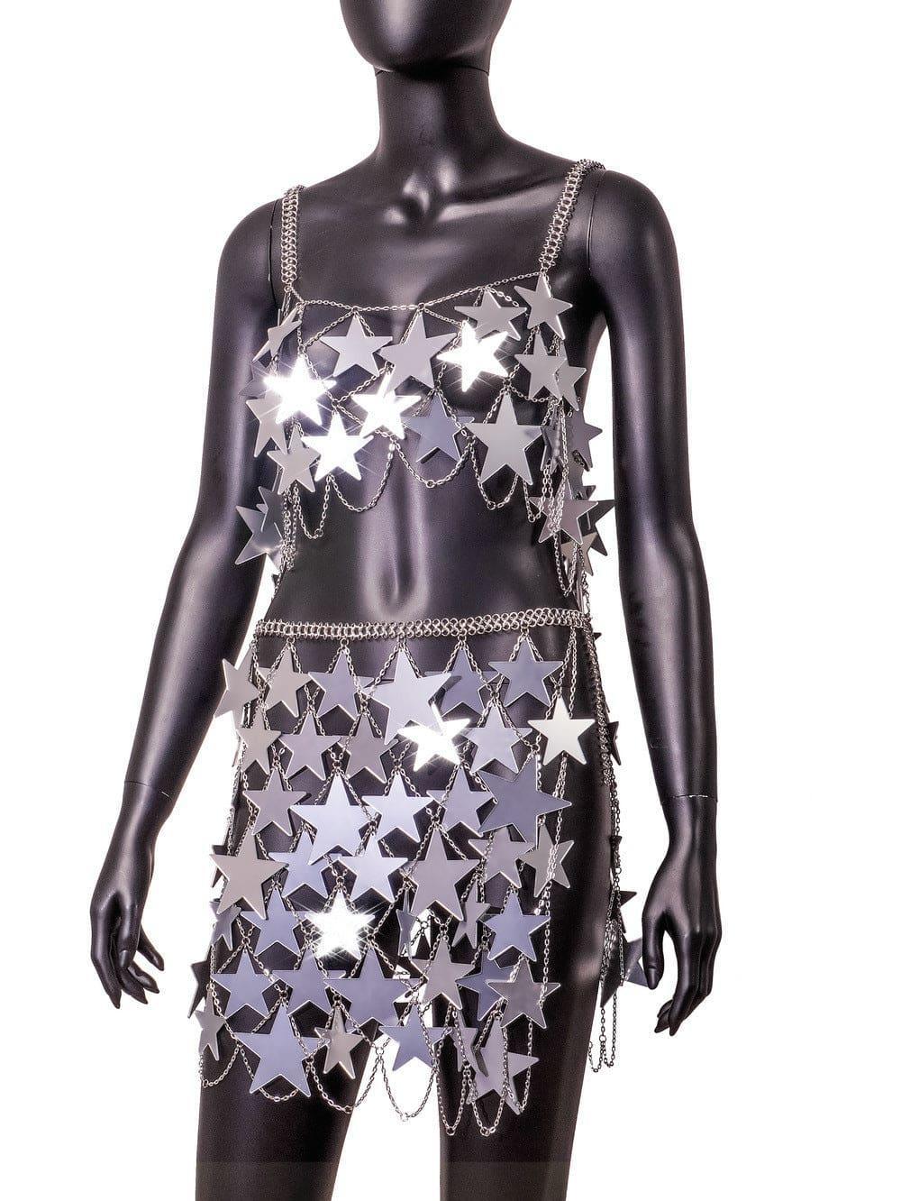 Mia Cutout Shiny Five Pointed Star Embellished two pieces Set - Vestir en Moda