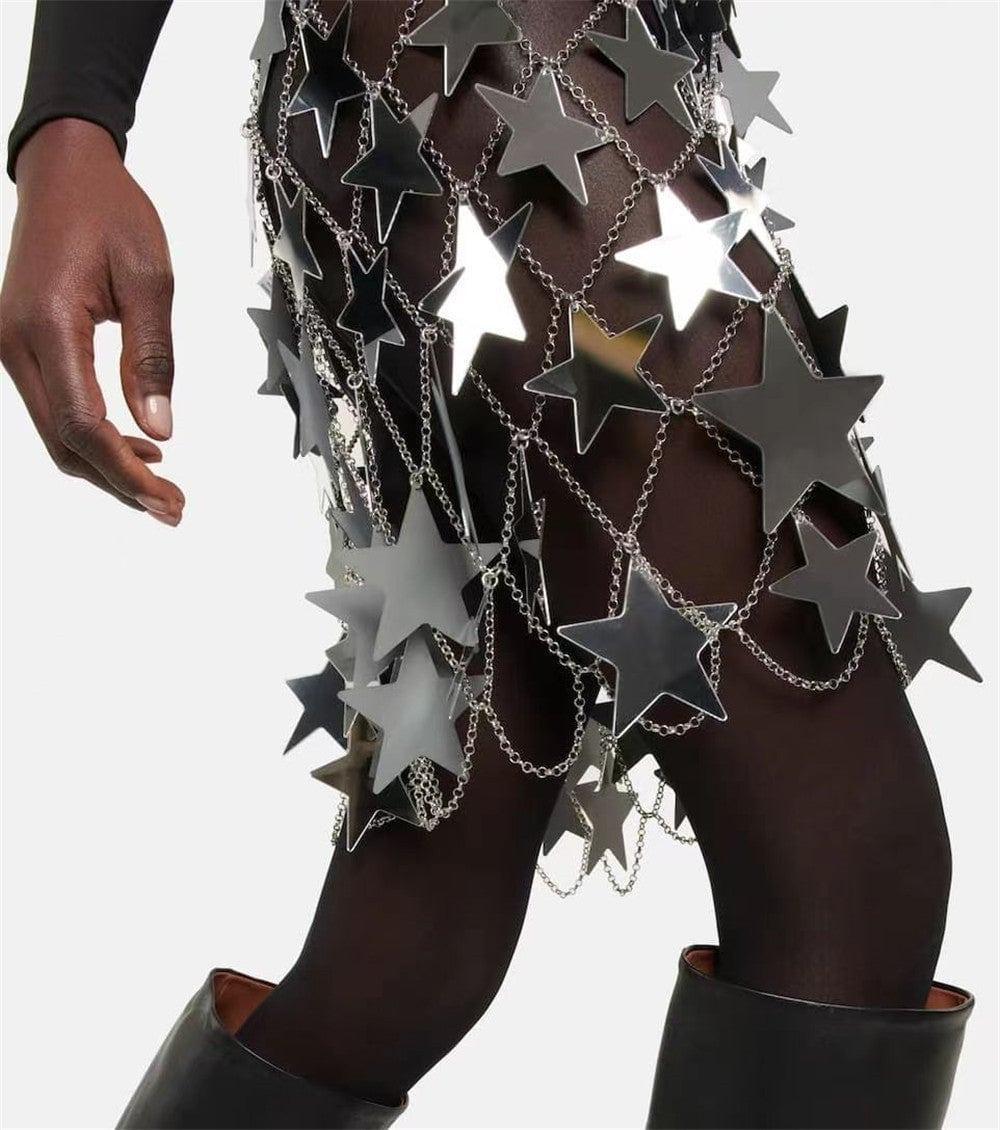 Mia Cutout Shiny Five Pointed Star Embellished two pieces Set - Vestir en Moda