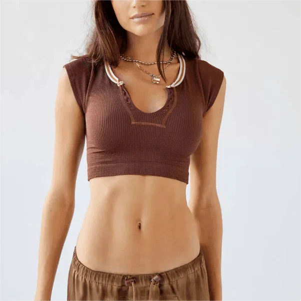Mia Tight Fitting High Elastic Thread Small Top - Vestir en Moda
