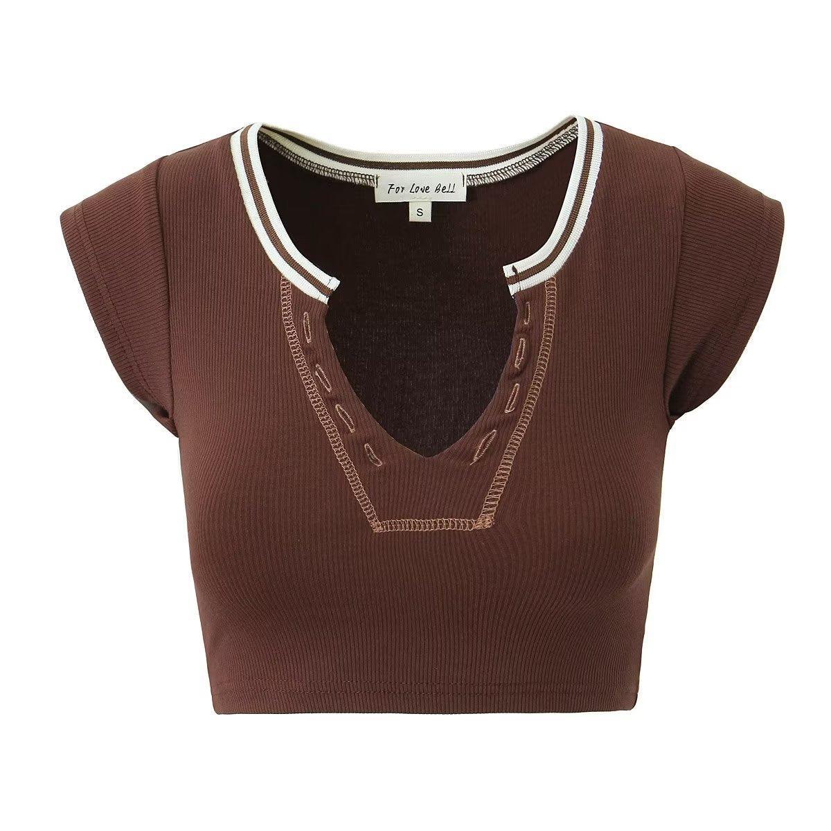 Mia Tight Fitting High Elastic Thread Small Top - Vestir en Moda