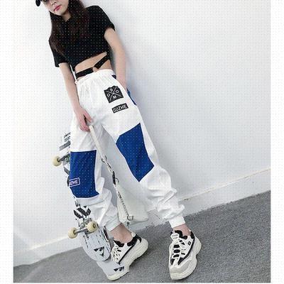 Michaela High Waist Letter Spliced Cargo Loose Sexy Pants - Vestir en Moda