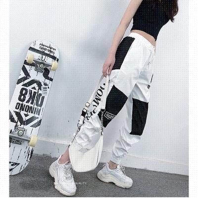 Michaela High Waist Letter Spliced Cargo Loose Sexy Pants - Vestir en Moda