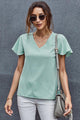 Mila Summer V neck Short Sleeve Pullover Blouse - Vestir en Moda