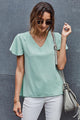 Mila Summer V neck Short Sleeve Pullover Blouse - Vestir en Moda