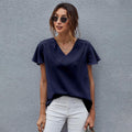 Mila Summer V neck Short Sleeve Pullover Blouse - Vestir en Moda