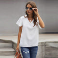 Mila Summer V neck Short Sleeve Pullover Blouse - Vestir en Moda