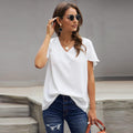 Mila Summer V neck Short Sleeve Pullover Blouse - Vestir en Moda