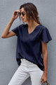 Mila Summer V neck Short Sleeve Pullover Blouse - Vestir en Moda