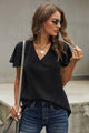 Mila Summer V neck Short Sleeve Pullover Blouse - Vestir en Moda
