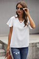 Mila Summer V neck Short Sleeve Pullover Blouse - Vestir en Moda