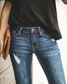 Milani Skinny Ripped Slim Regular Rise Jeans Trousers Pocket Denim - Vestir en Moda