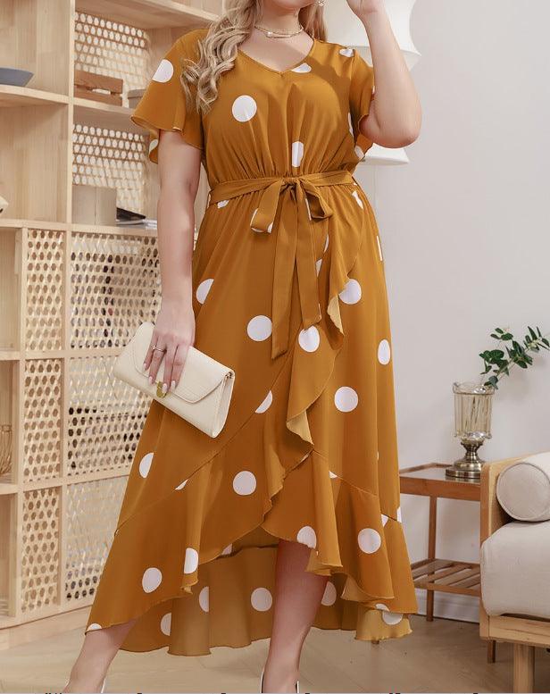 Millie Plus Size Simple Elastic Waist Printed - Vestir en Moda