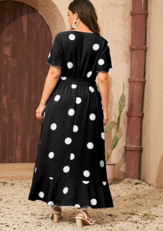 Millie Plus Size Simple Elastic Waist Printed - Vestir en Moda