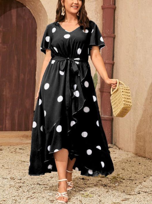 Millie Plus Size Simple Elastic Waist Printed - Vestir en Moda