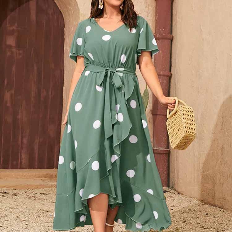 Millie Plus Size Simple Elastic Waist Printed - Vestir en Moda