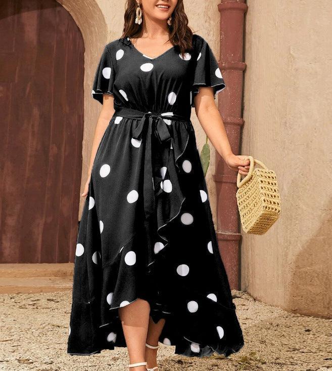 Millie Plus Size Simple Elastic Waist Printed - Vestir en Moda