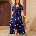 Millie Plus Size Simple Elastic Waist Printed - Vestir en Moda