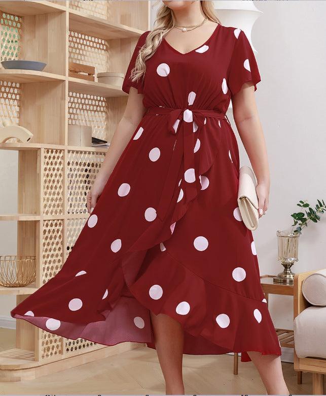 Millie Plus Size Simple Elastic Waist Printed - Vestir en Moda