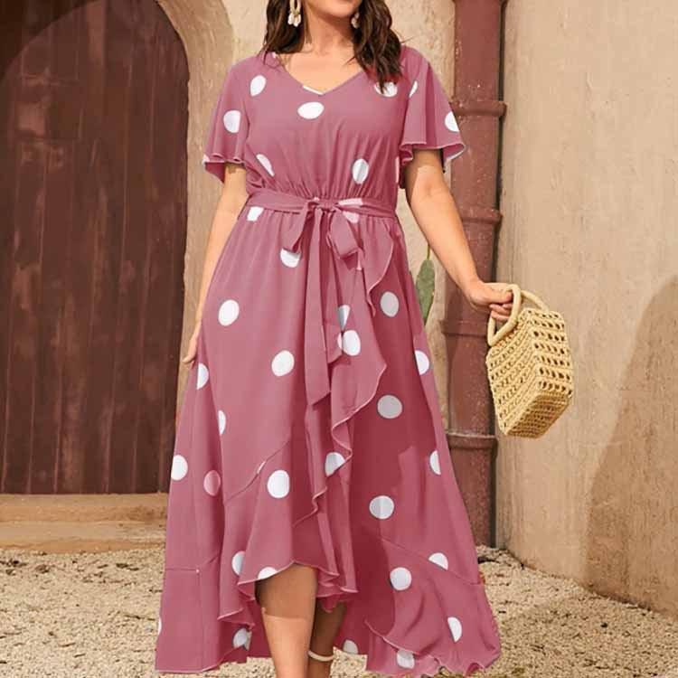Millie Plus Size Simple Elastic Waist Printed - Vestir en Moda