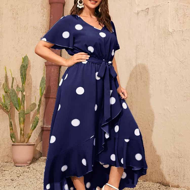 Millie Plus Size Simple Elastic Waist Printed - Vestir en Moda