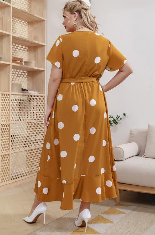 Millie Plus Size Simple Elastic Waist Printed - Vestir en Moda