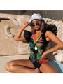 Millie Trendy Printing Ruffled Gauze Patchwork Swimwear - Vestir en Moda
