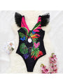 Millie Trendy Printing Ruffled Gauze Patchwork Swimwear - Vestir en Moda