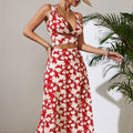 Miriam Cool High Waist Backless Classic Red Dress - Vestir en Moda