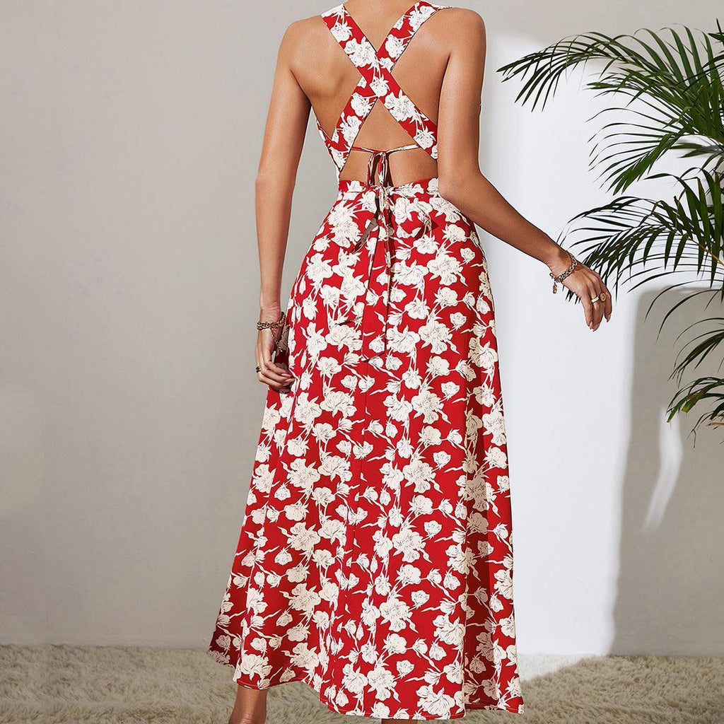 Miriam Cool High Waist Backless Classic Red Dress - Vestir en Moda