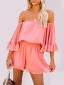 Moira Women Solid Color Sexy Chiffon Rompers - Vestir en Moda