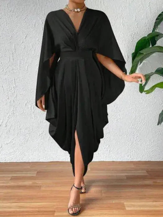 Pleated Wave High-Quality Wide Waist Dress