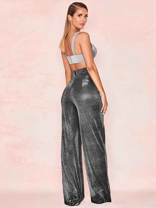 Nadia Hot Wide Leg High Waist Straight Ladies Casual Pants - Vestir en Moda