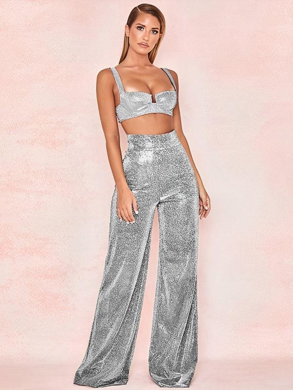 Nadia Hot Wide Leg High Waist Straight Ladies Casual Pants - Vestir en Moda