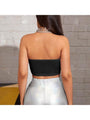 Naomi Hollow Out Black Strapless Cropped Top - Vestir en Moda