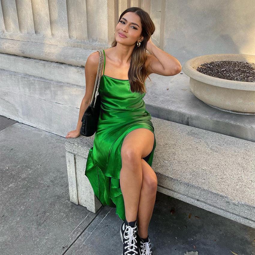 Nashira Summer Suspender Slit Dresses - Vestir en Moda
