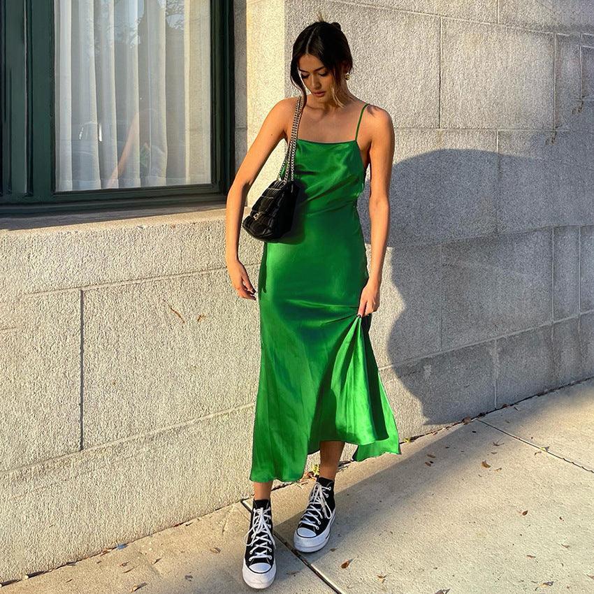 Nashira Summer Suspender Slit Dresses - Vestir en Moda