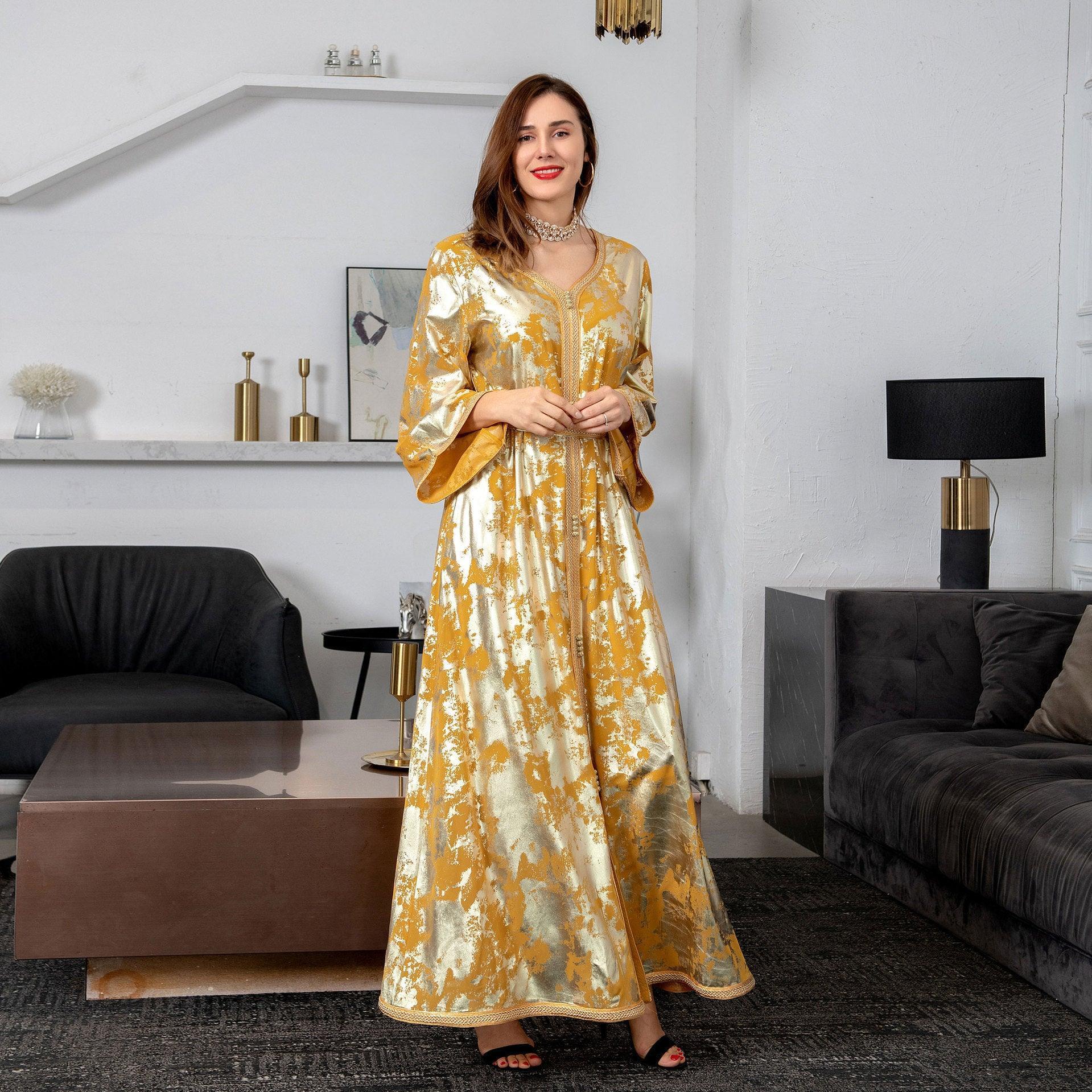Nataly Autumn Muslim Bronzing Women Dresses - Vestir en Moda