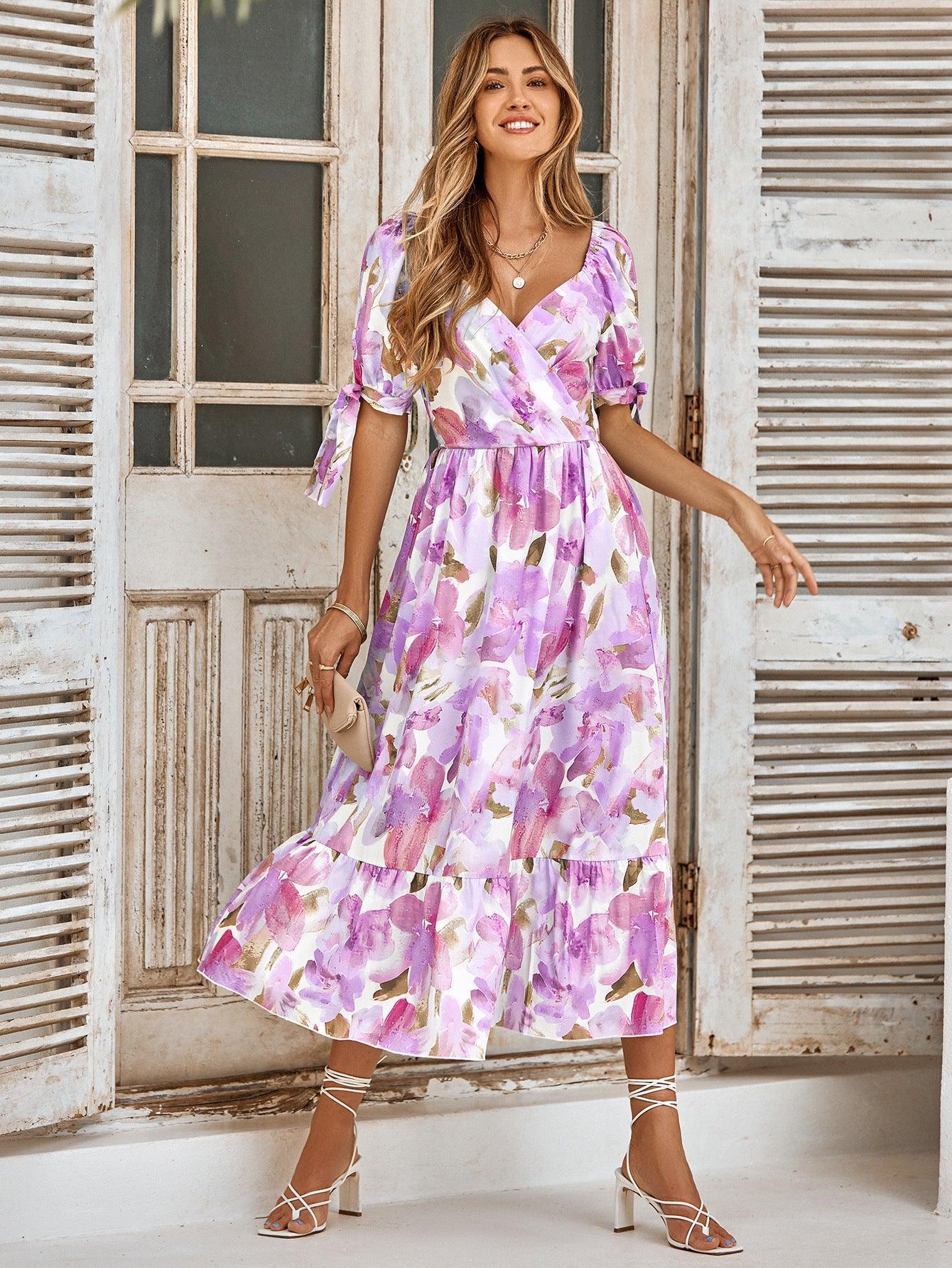 Nataly Casual Printed Waist Controlled Dresses - Vestir en Moda