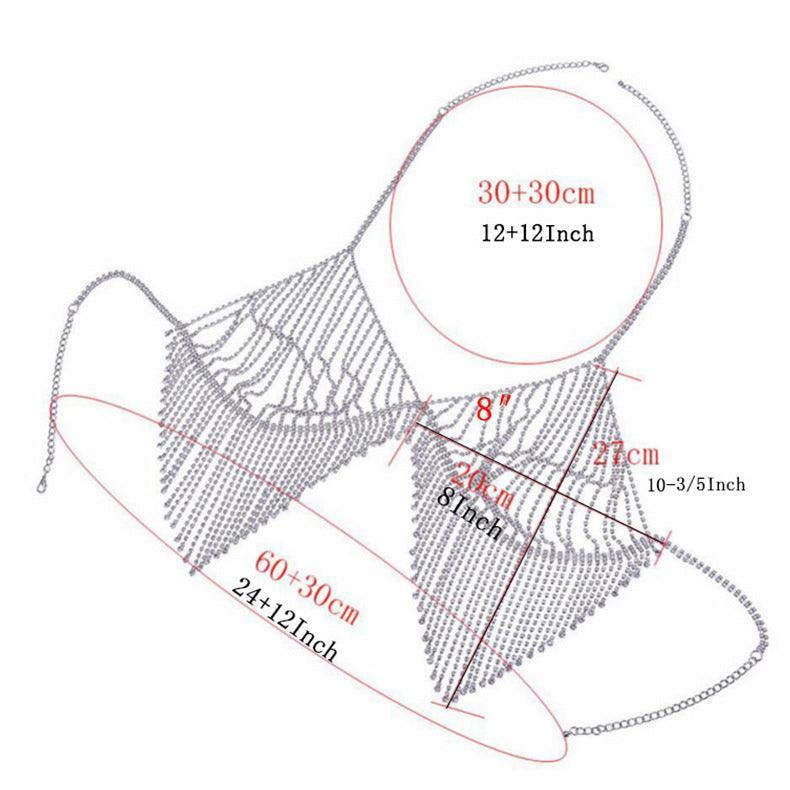 Nayna Beach Ornament Diamond Tassel Body Chain Rhinestone - Vestir en Moda